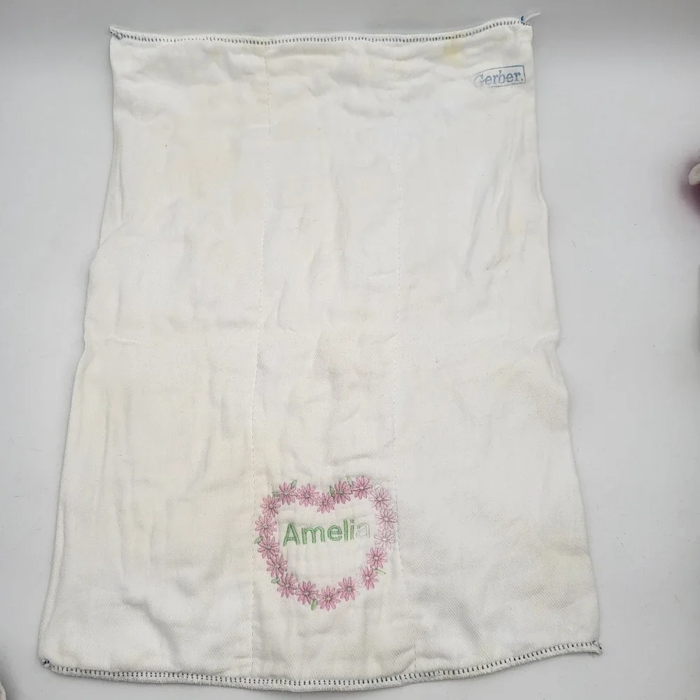 Vintage Gerber Baby Blanket, quilted Style with Personalized Name 